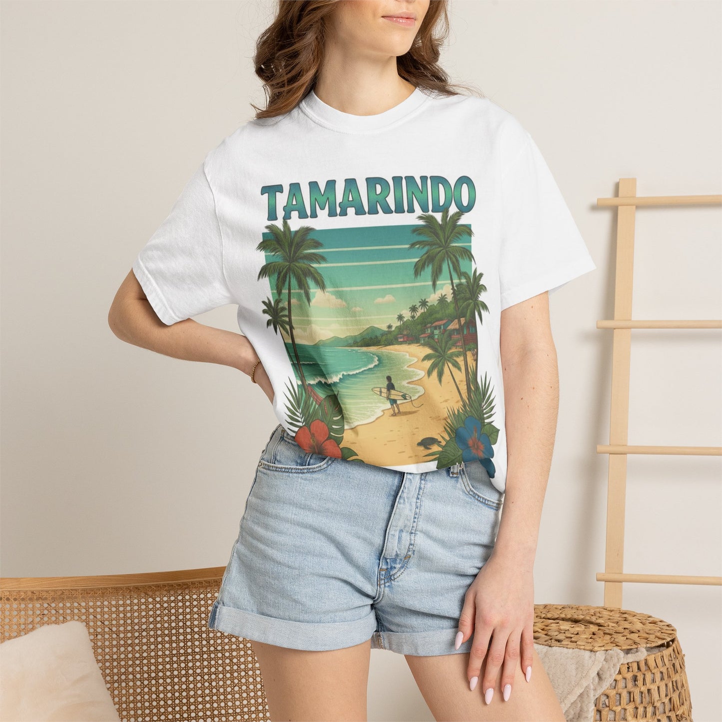 Tamarindo Beach Vintage T-Shirt — Tropical Surf Poster Tee