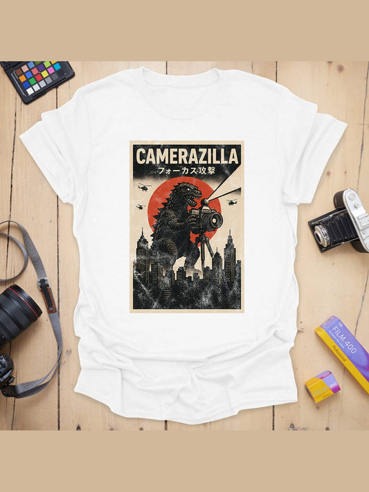 Camerazilla T-Shirt - White, 3XL