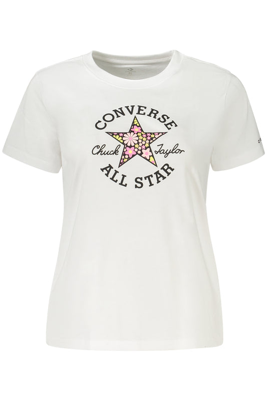 Converse Girls' Short-Sleeved T-SHIRT, White-0