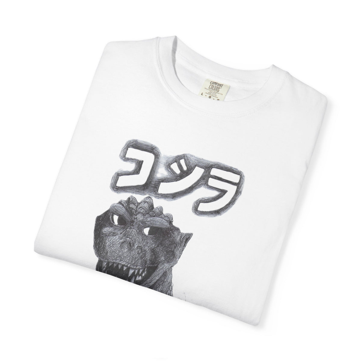 Godzilla Graphic T-Shirt with Japanese Text (コジラ) — Retro Monster Tee