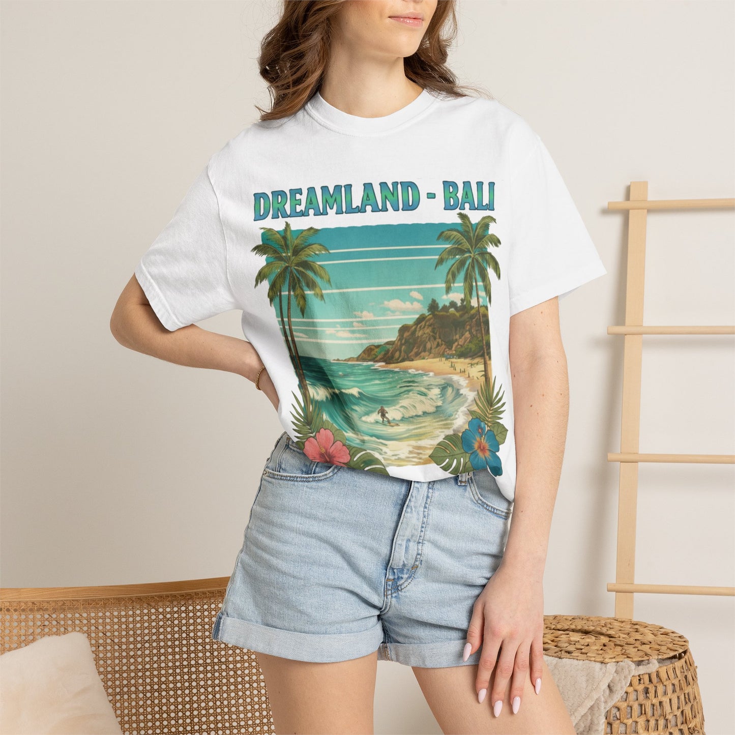 Dreamland Bali Beach T-Shirt — Retro Tropical Surf Graphic