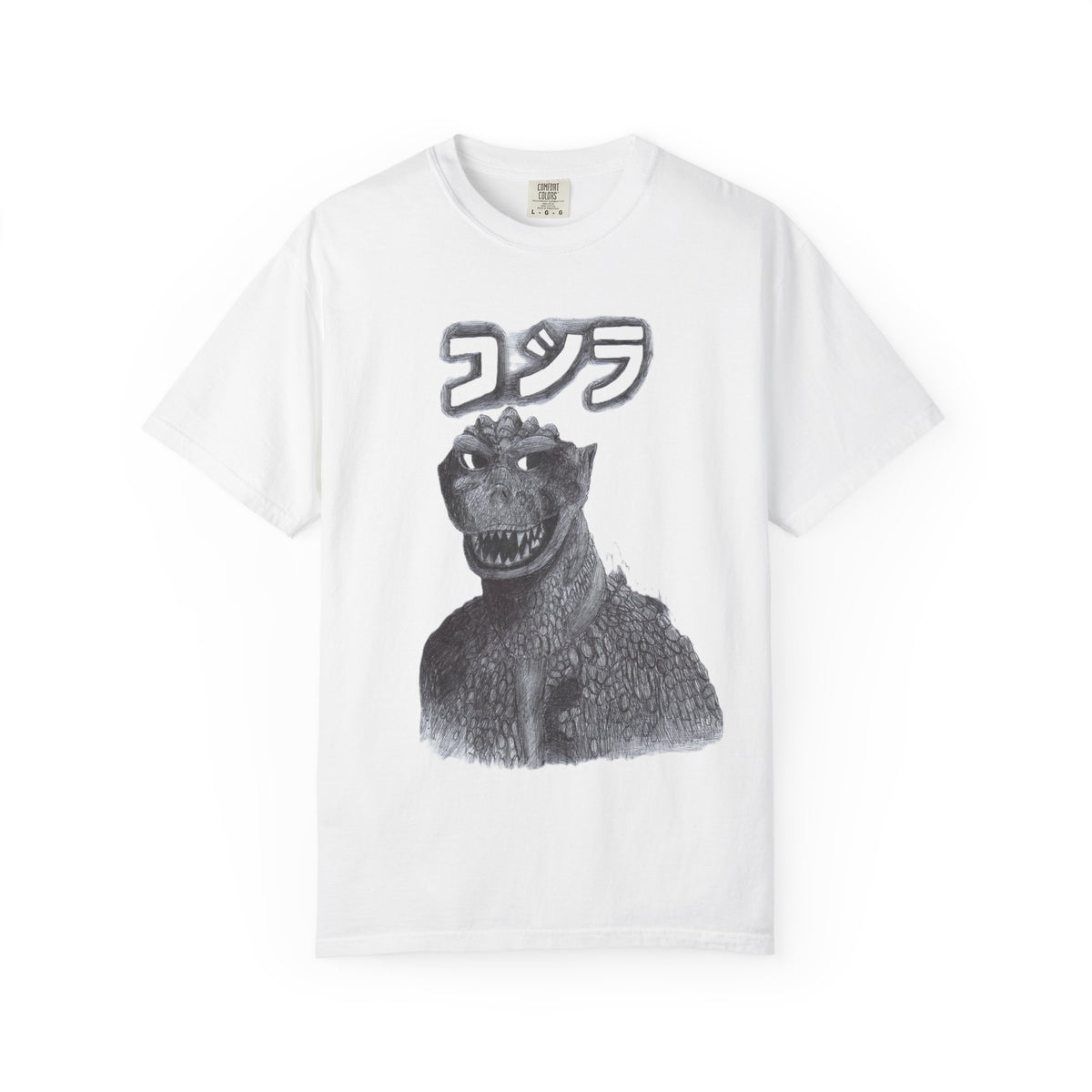 Godzilla Graphic T-Shirt with Japanese Text (コジラ) — Retro Monster Tee