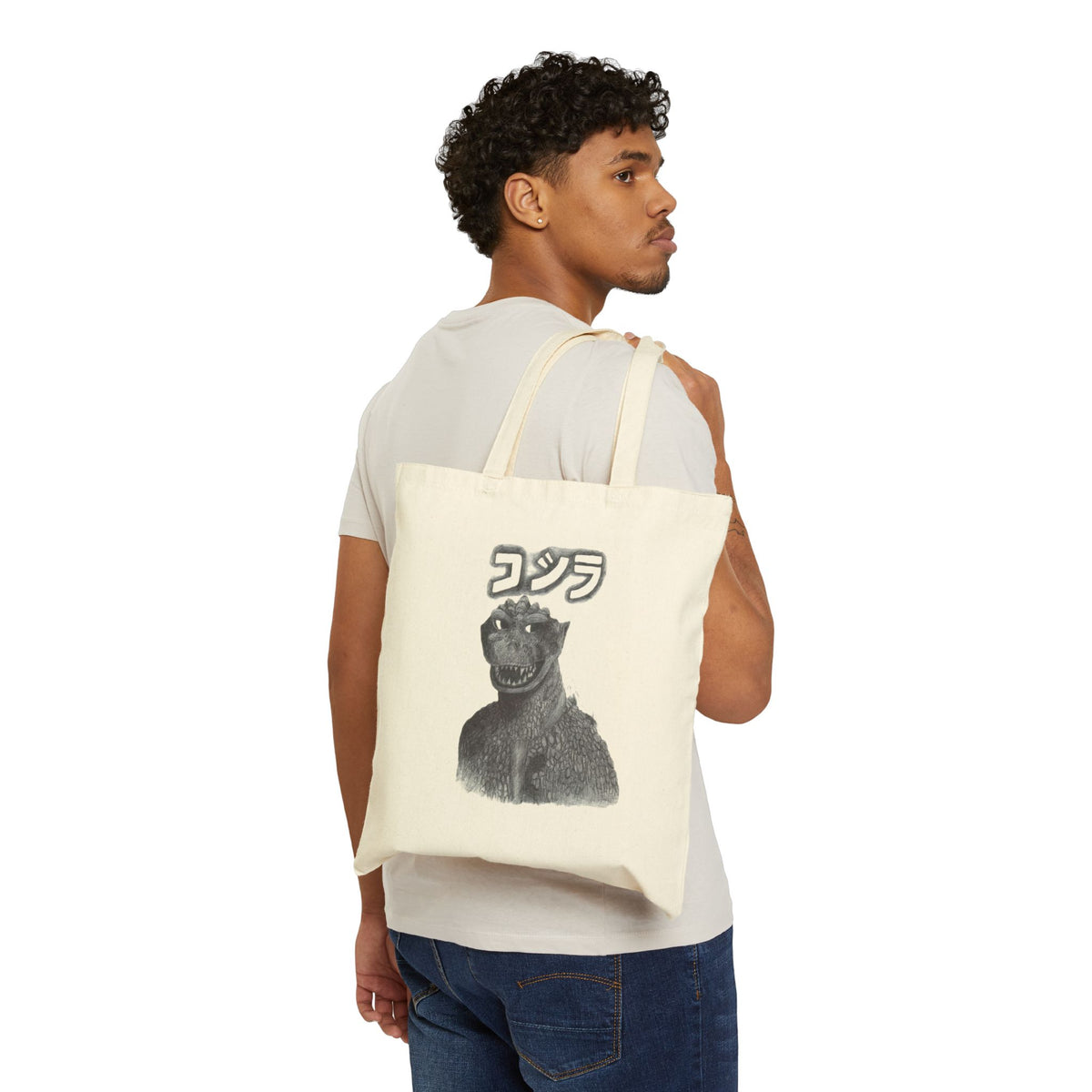 Godzilla Retro Tote Bag — Japanese 'ゴジラ' Vintage Monster Canvas Tote