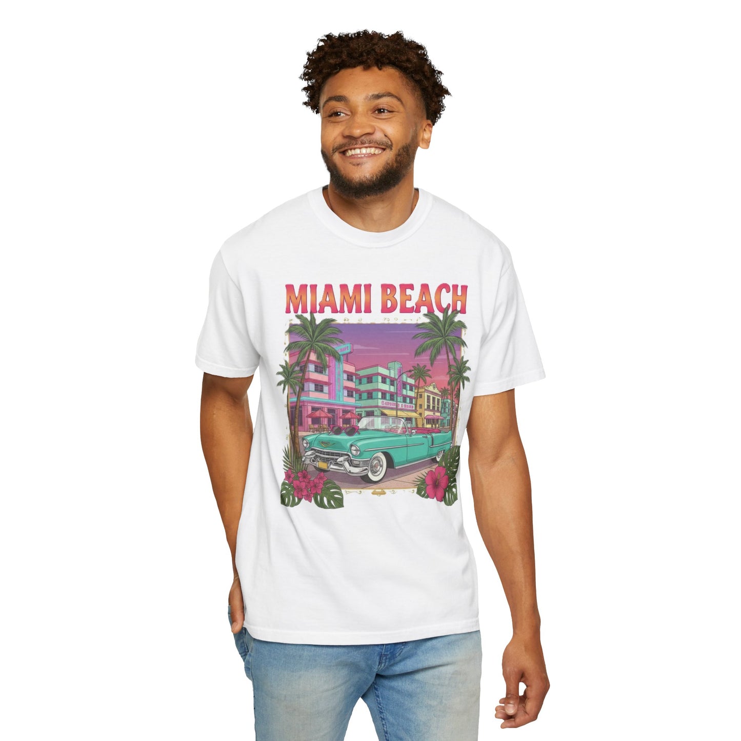 Miami Beach Retro Car T-Shirt — Vintage Palm Beach Vibes