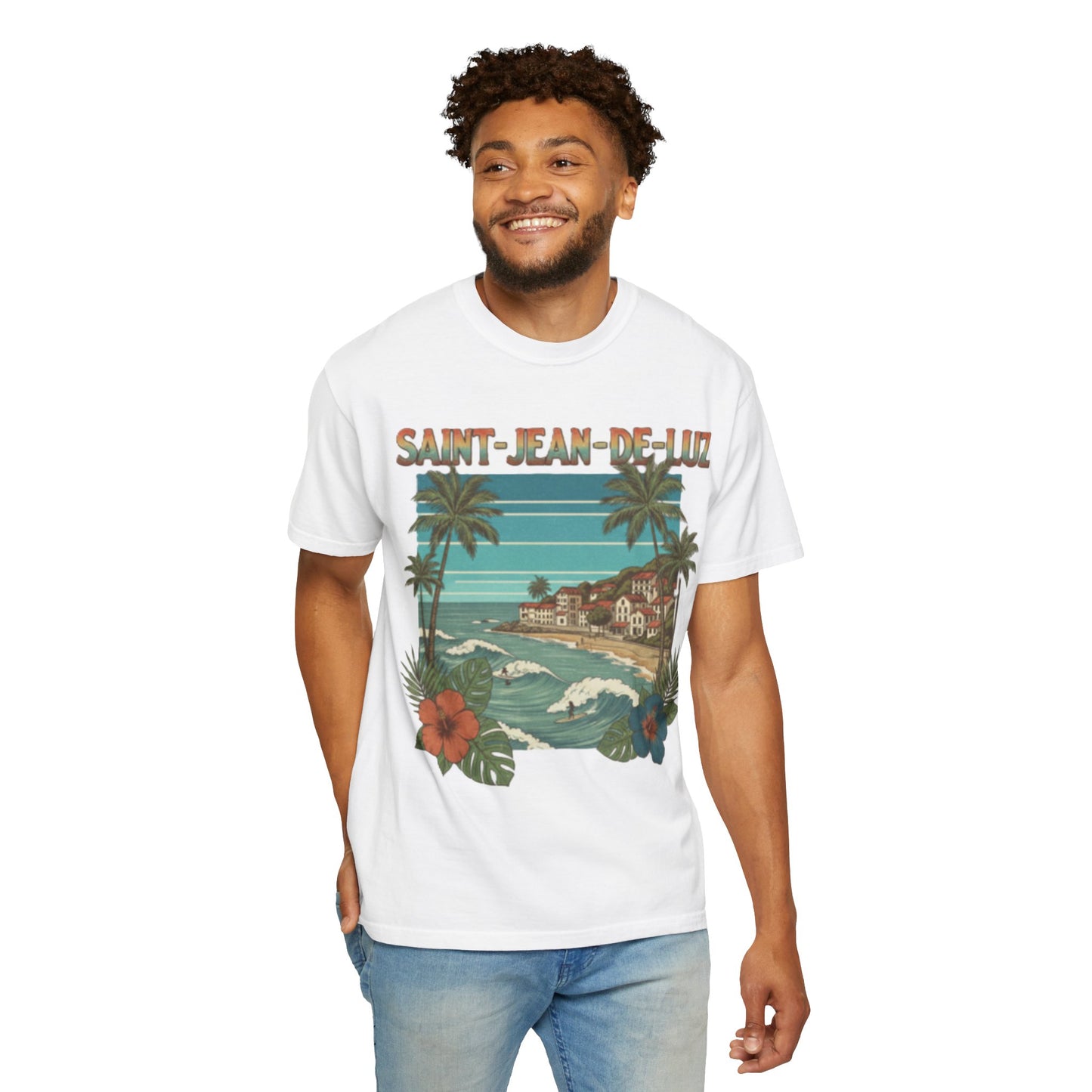 Saint-Jean-De-Luz Vintage Surf T-Shirt — Retro Coastal Vacation Tee