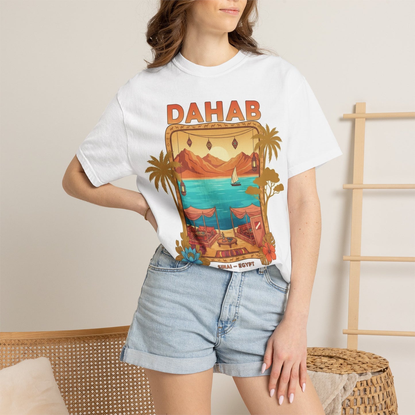 Dahab Vintage Beach T-Shirt — Egypt Surf & Sunset Graphic Tee
