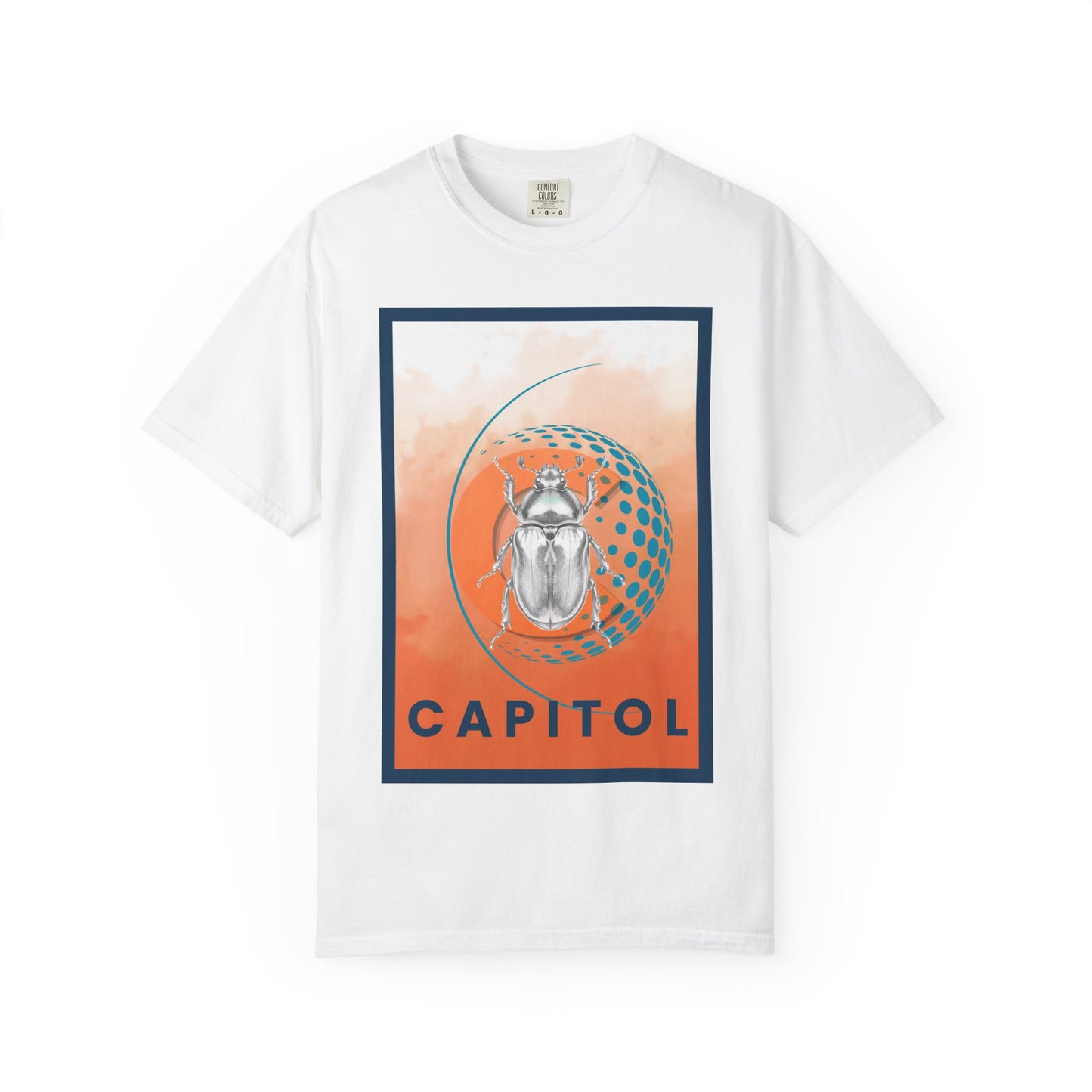 Capitol Crest T-Shirt — Orange Graphic Scarab Tee