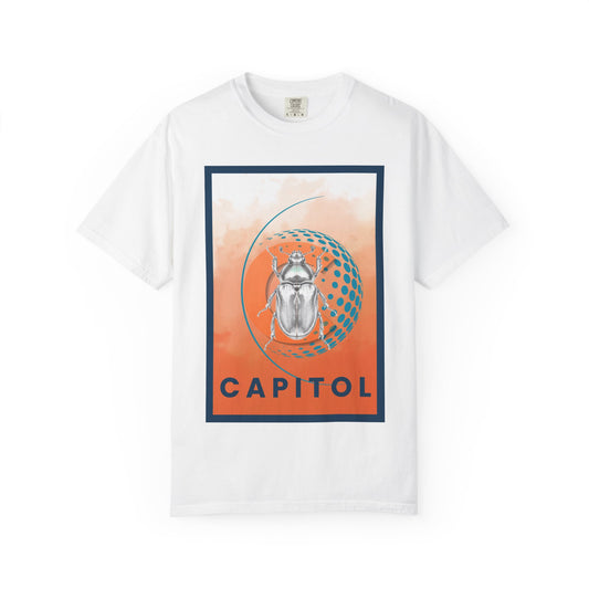 Capitol Crest T-Shirt — Orange Graphic Scarab Tee