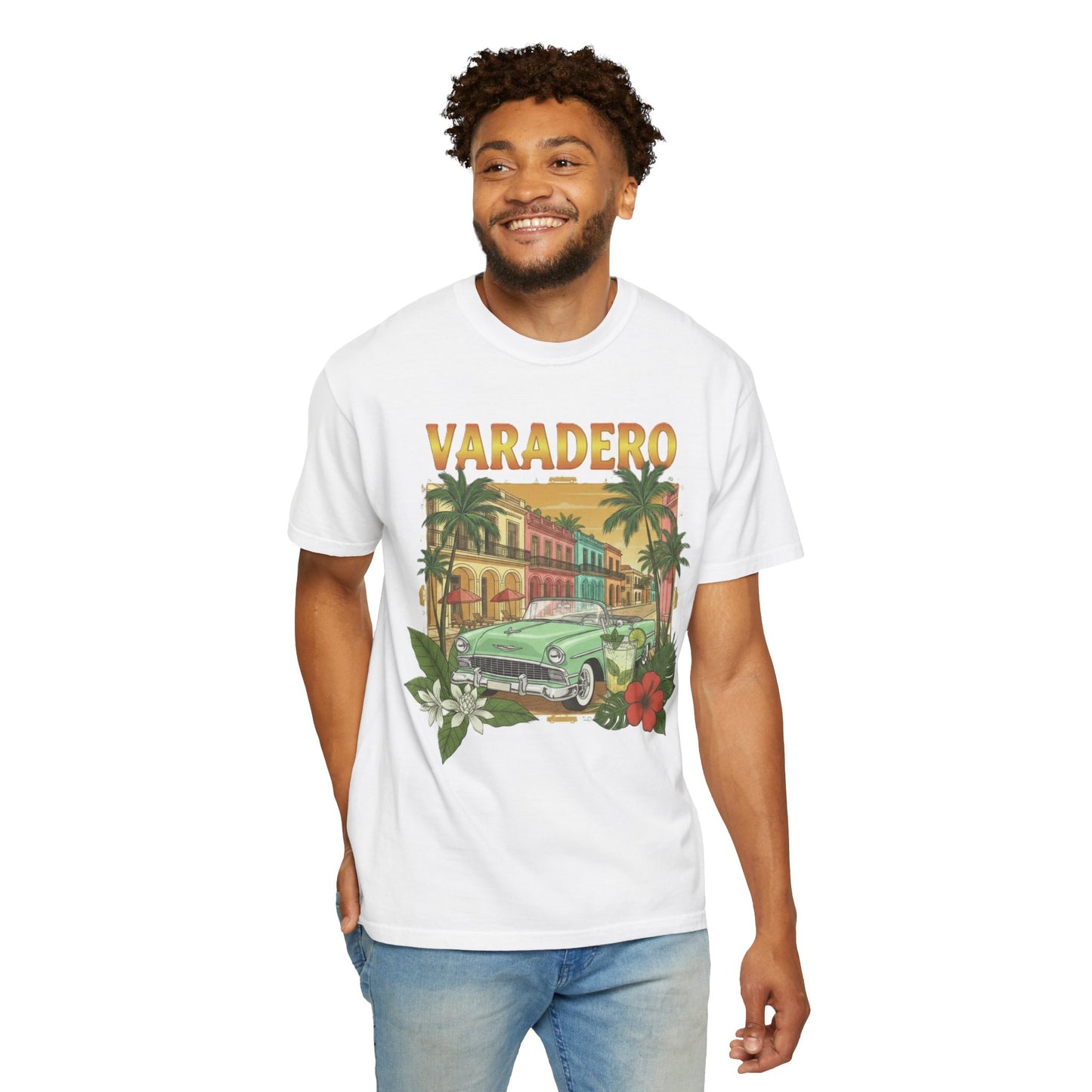 Varadero Retro Classic Car T-Shirt — Vintage Tropical Cuba Tee