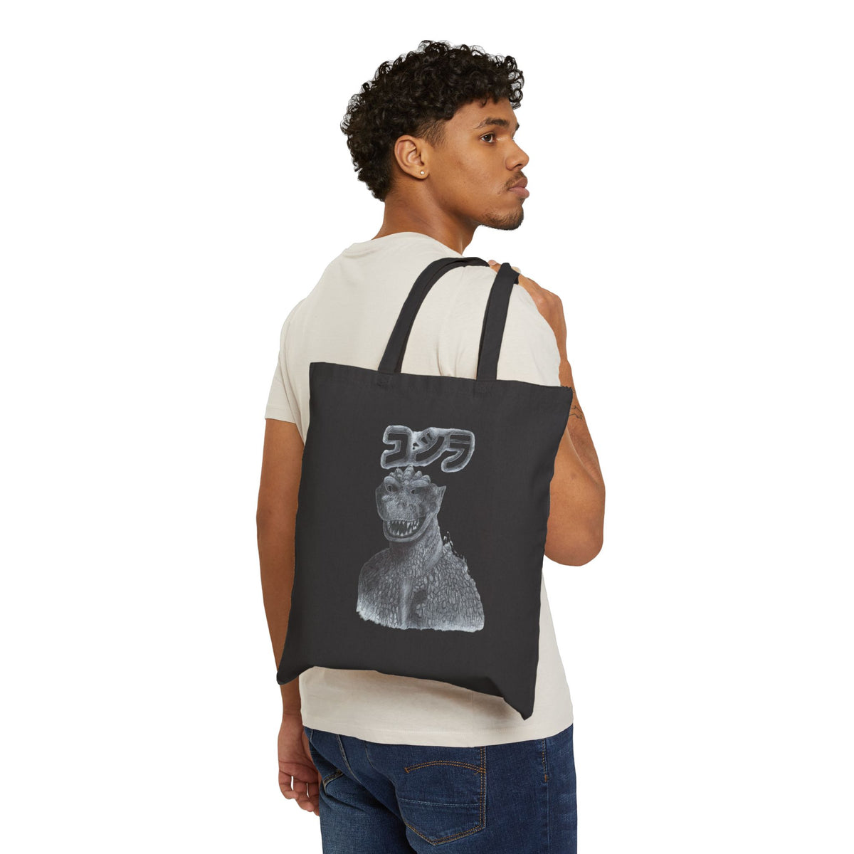 Godzilla Retro Tote Bag — Japanese 'ゴジラ' Vintage Monster Canvas Tote
