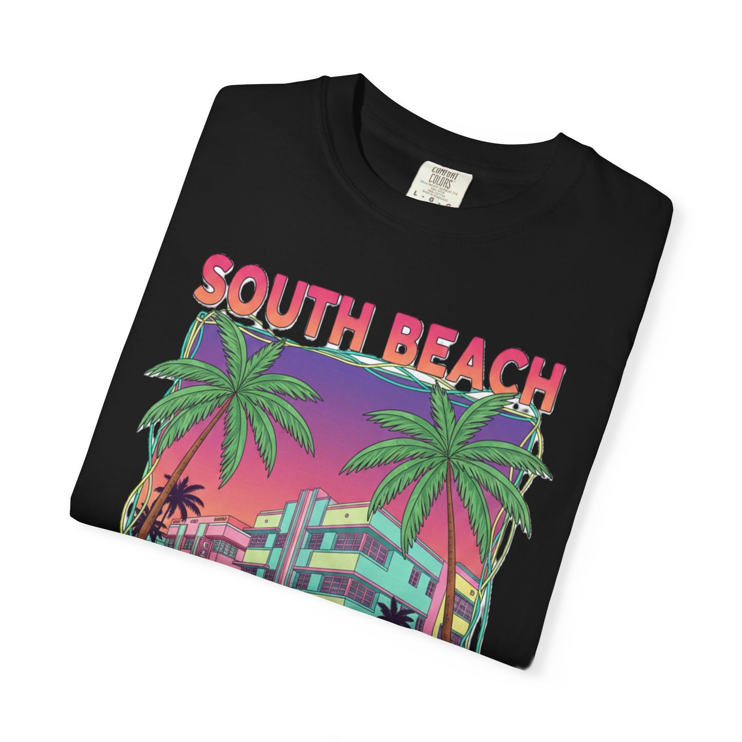 South Beach Vintage T-Shirt — Miami Retro Palm & Convertible Graphic Tee