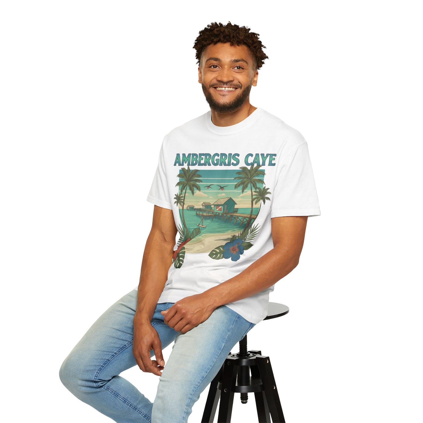 Ambergris Caye Vintage Beach T-Shirt — Tropical Island Vacation Tee