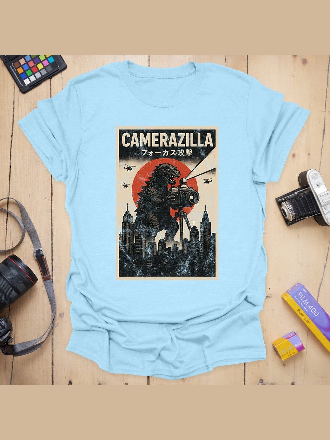 Camerazilla T-Shirt - Light Blue, 3XL