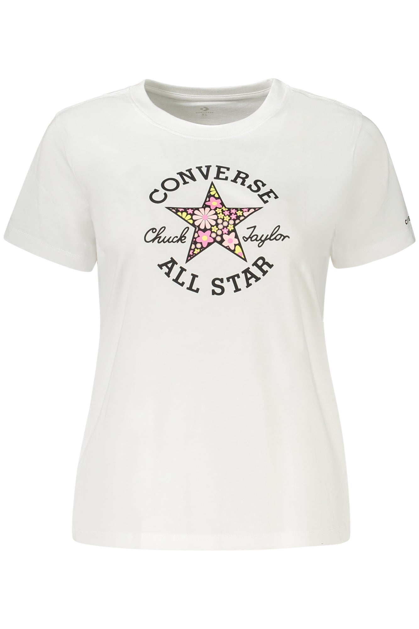 Converse Girls' Short-Sleeved T-SHIRT, White-0